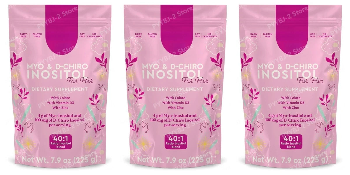 40:1 Mix Myo & D-Chiro Inositol Powder Contain Folate, Vitamin D3 and Zinc Supporting Women's Daily Health Dietary Supplement