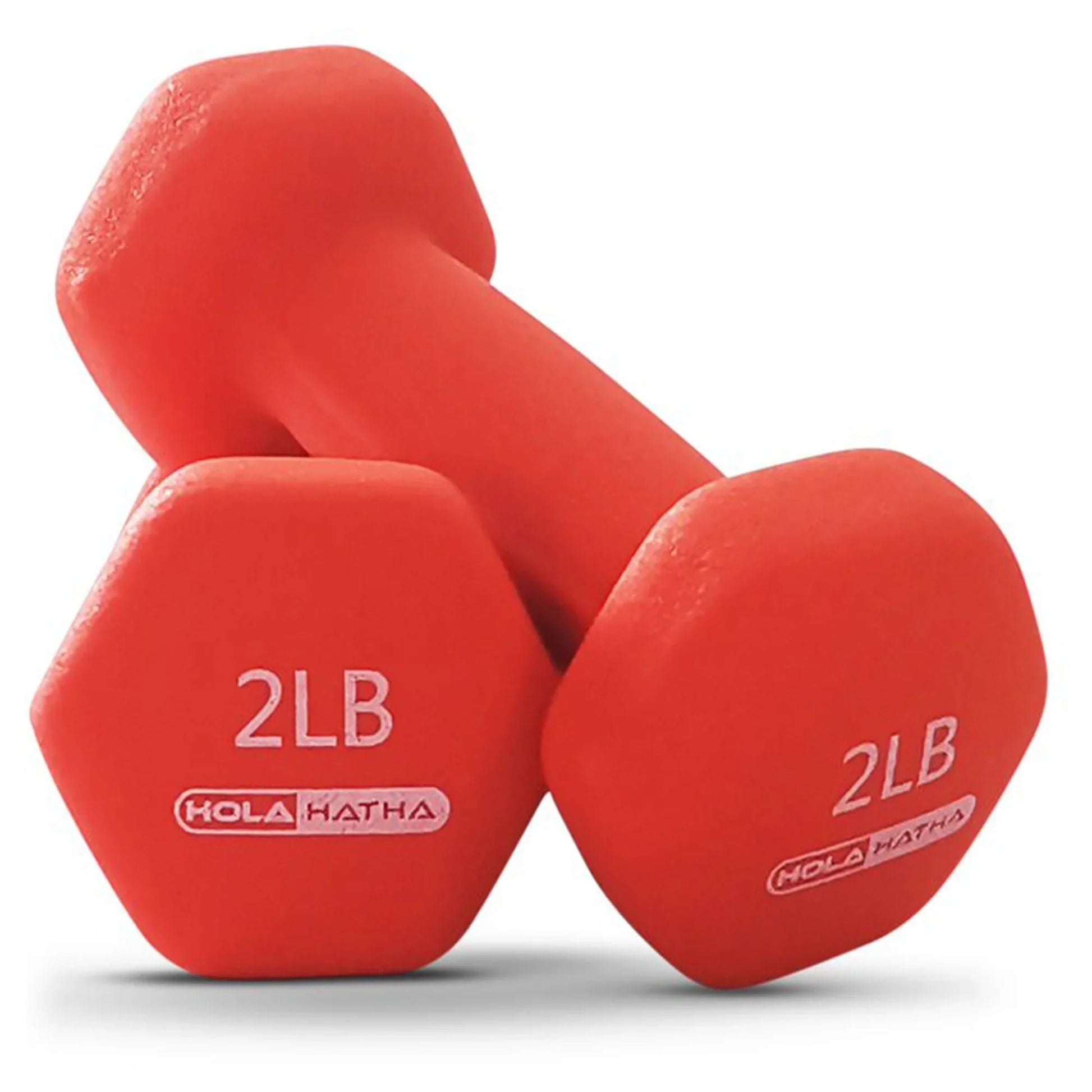 Pair of red 2lb hex dumbbells for home gym fitness and strength training