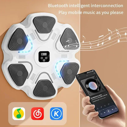 Bluetooth fitness training device with LED lights and digital display, syncing with smartphone