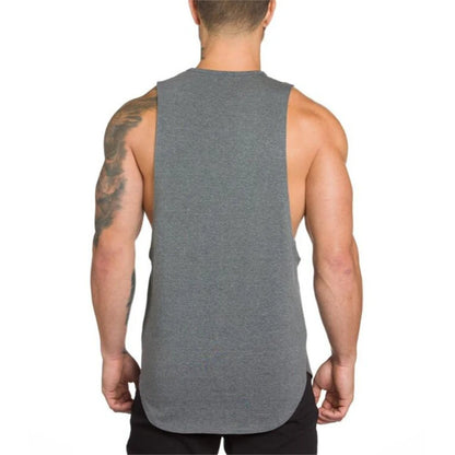 Mens Fitness Tank Tops Gym Clothing Bodybuilding Workout Cotton Sleeveless Vest Male Casual Breathable Fashion Sling Undershirt