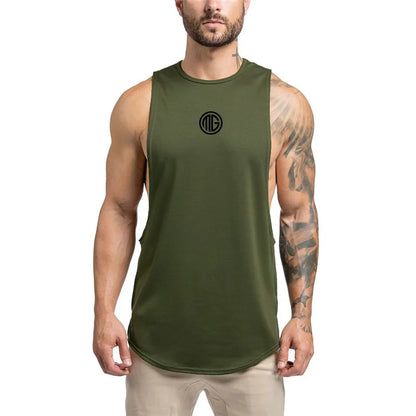 Mens Fitness Tank Tops Gym Clothing Bodybuilding Workout Cotton Sleeveless Vest Male Casual Breathable Fashion Sling Undershirt