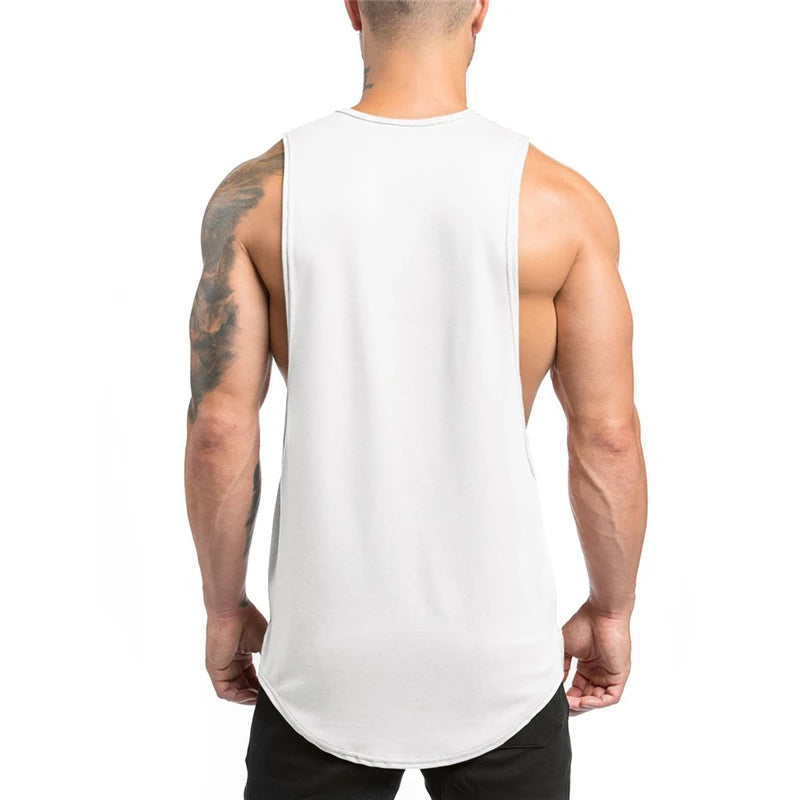 Mens Fitness Tank Tops Gym Clothing Bodybuilding Workout Cotton Sleeveless Vest Male Casual Breathable Fashion Sling Undershirt