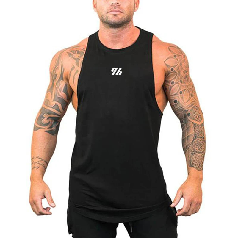 Mens Running Loose Vests Bodybuilding Muscle Tank Tops Gym Workout Fitness Sleeveless Shirts Summer Cotton Breathable Undershirt