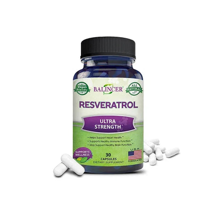 Resveratrol Supplements - Supports Cellular Health, Promotes Skin Radiance,Anti-aging,120 Capsules
