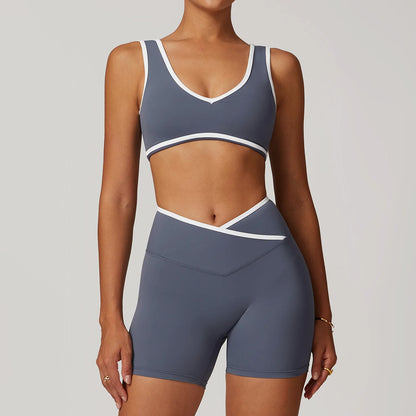 Yoga Set 2 Pieces Workout Outfits Fitness Sportswear Gym Tracksuit High Waist Leggings Sports Bra Athletic Wear Women Clothes
