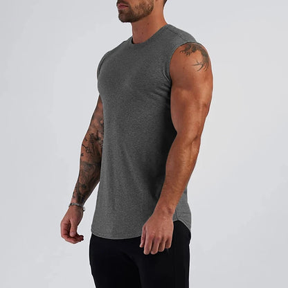 Cotton Gym Clothing Mens Workout Sleeveless Shirt Bodybuilding Tank Top Fitness Sportswear Mens Vests Muscle Singlets Tanktop