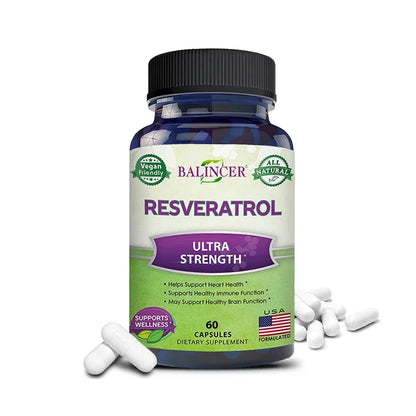 Resveratrol Supplements - Supports Cellular Health, Promotes Skin Radiance,Anti-aging,120 Capsules