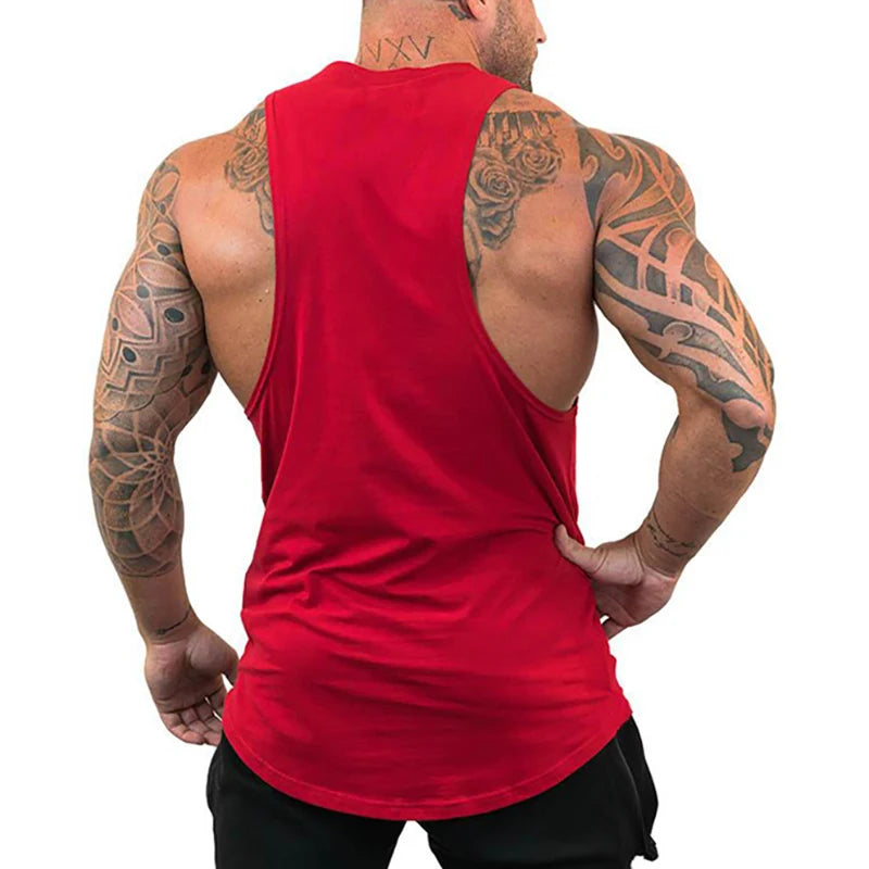 Mens Running Loose Vests Bodybuilding Muscle Tank Tops Gym Workout Fitness Sleeveless Shirts Summer Cotton Breathable Undershirt