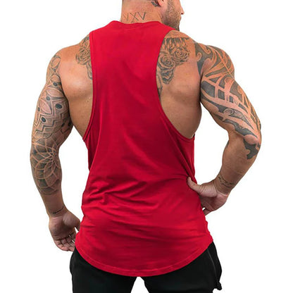 Mens Running Loose Vests Bodybuilding Muscle Tank Tops Gym Workout Fitness Sleeveless Shirts Summer Cotton Breathable Undershirt