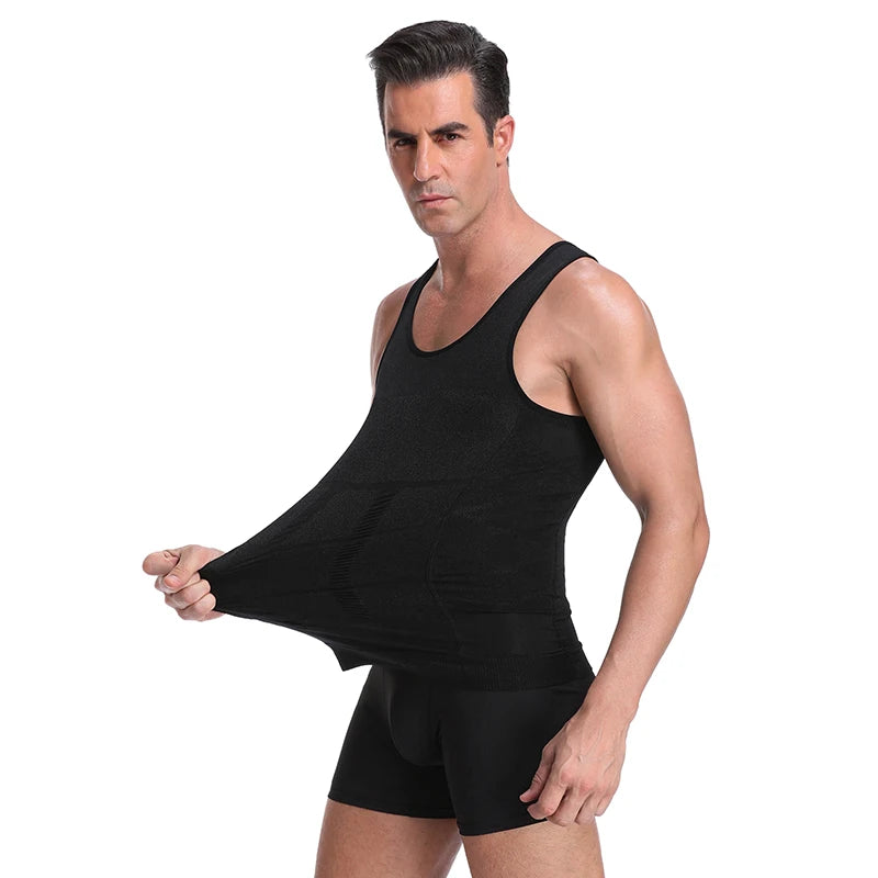 Mens Shirt Slimming Body Shaper Vest Workout Tank Tops Abs Abdomen Undershirts Tank Top Shapewear Thermal Compression Shirt