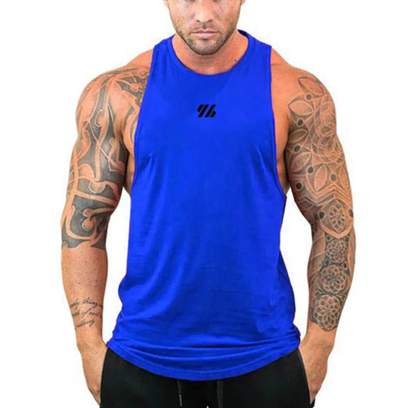 Mens Running Loose Vests Bodybuilding Muscle Tank Tops Gym Workout Fitness Sleeveless Shirts Summer Cotton Breathable Undershirt