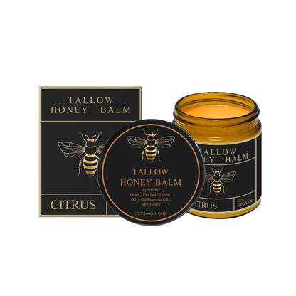 Beef Tallow Face Cream Organic Raw Honey Balm Skin Care Brightening Grass-Fed Natural Whipped Body Moisturizer Hydrating Lotion