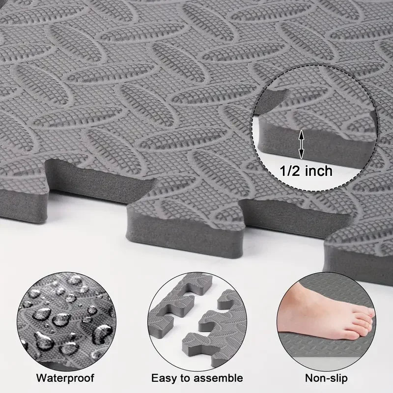 Interlocking Foam Floor Mats for Home Gym Workout Protective Puzzle Mat Tiles Waterproof EVA Padding 1/8/16Pcs
