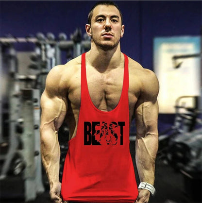 Mens Gyms Stringer Tank Top Fitness Vest Bodybuilding Clothing Muscle Tanks Singlet Cotton Workout Sleeveless Shirt
