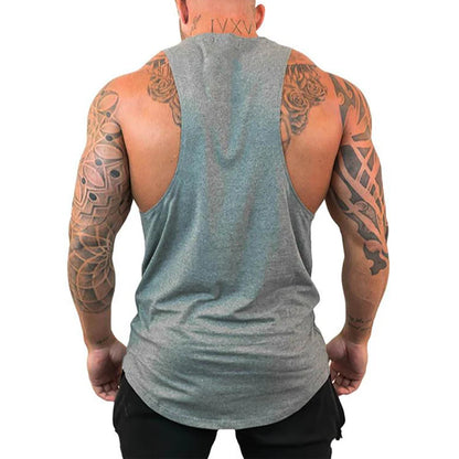 Mens Running Loose Vests Bodybuilding Muscle Tank Tops Gym Workout Fitness Sleeveless Shirts Summer Cotton Breathable Undershirt