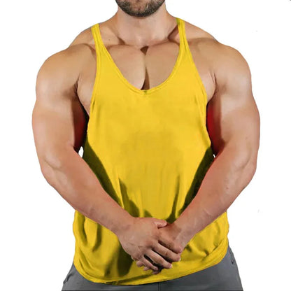 Mens Gyms Stringer Tank Top Fitness Vest Bodybuilding Clothing Muscle Tanks Singlet Cotton Workout Sleeveless Shirt