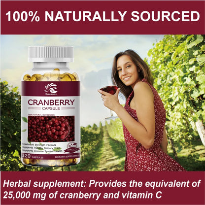 Cranberry Juice Extract - Most Effective Cranberry Pills for Women, Cranberry Supplement - 60/120 Capsules