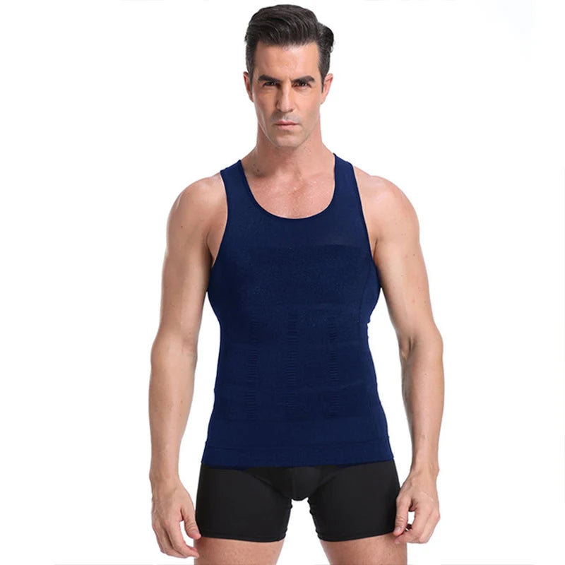Mens Shirt Slimming Body Shaper Vest Workout Tank Tops Abs Abdomen Undershirts Tank Top Shapewear Thermal Compression Shirt