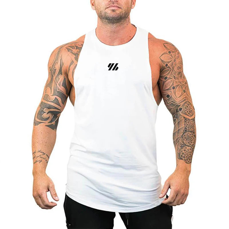 Mens Running Loose Vests Bodybuilding Muscle Tank Tops Gym Workout Fitness Sleeveless Shirts Summer Cotton Breathable Undershirt