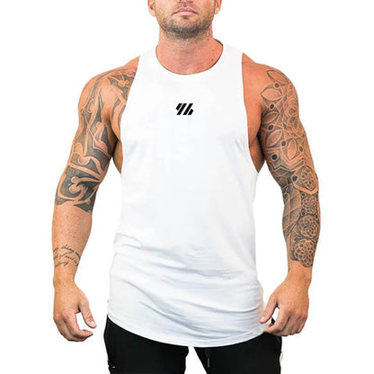 Mens Running Loose Vests Bodybuilding Muscle Tank Tops Gym Workout Fitness Sleeveless Shirts Summer Cotton Breathable Undershirt
