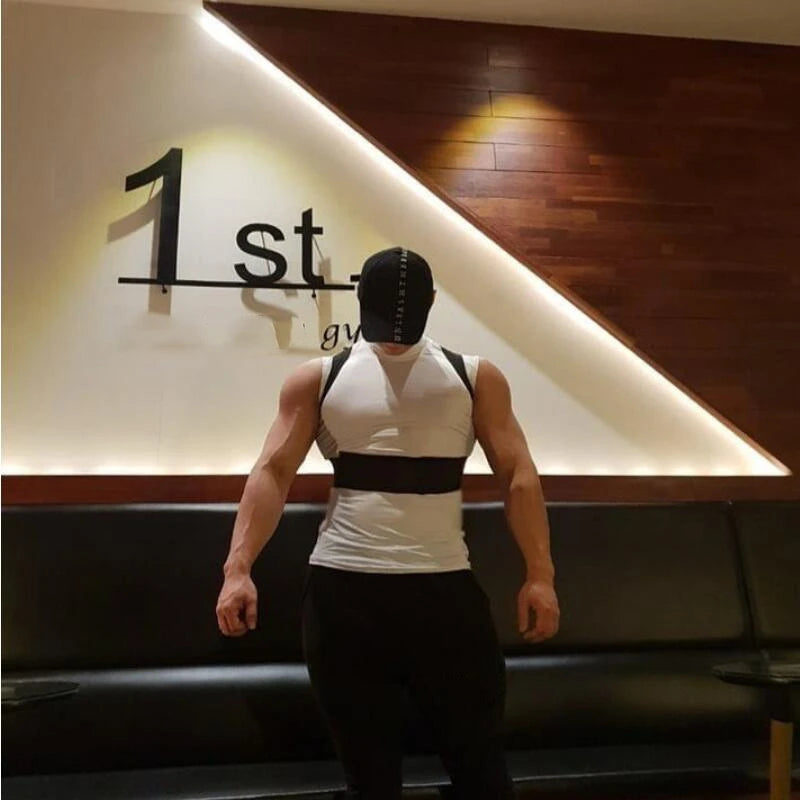 Compression Gym Sleeveless T-Shirts Workout Tank Top Men Bodybuilding Tight Clothing Fitness Mens Sports Vests Muscle Tank Tops