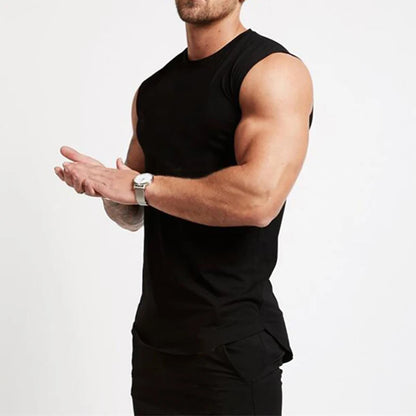 Cotton Gym Clothing Mens Workout Sleeveless Shirt Bodybuilding Tank Top Fitness Sportswear Mens Vests Muscle Singlets Tanktop
