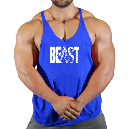 Mens Gyms Stringer Tank Top Fitness Vest Bodybuilding Clothing Muscle Tanks Singlet Cotton Workout Sleeveless Shirt