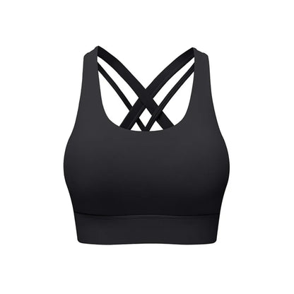 Comfortable Active Wear Yoga Sports Bra Fixed Cup Tank Tops Fitness Underwear Seamless Sweat Absorbing Women Workout Bra Lady