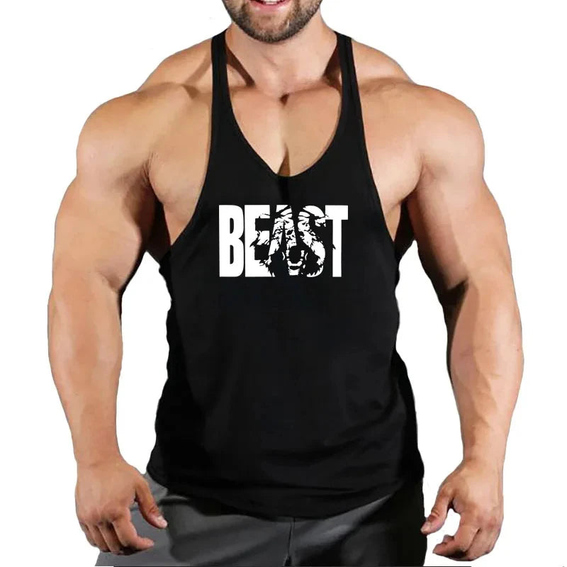 Mens Gyms Stringer Tank Top Fitness Vest Bodybuilding Clothing Muscle Tanks Singlet Cotton Workout Sleeveless Shirt