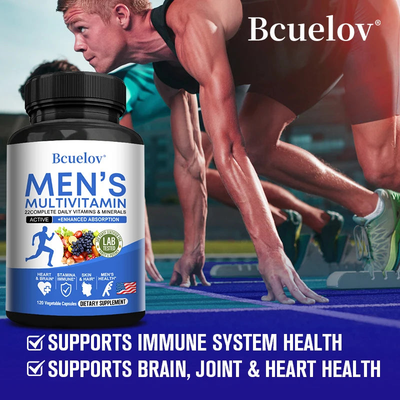 Multivitamin for Men - Daily Multivitamin for Energy, Focus & Brain, Men's Health Complex, Non-GMO120 , 120 Vegetarian Capsules