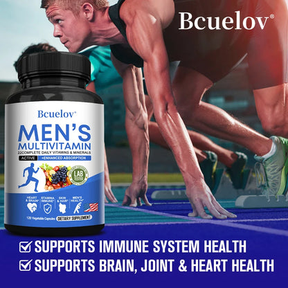 Multivitamin for Men - Daily Multivitamin for Energy, Focus & Brain, Men's Health Complex, Non-GMO120 , 120 Vegetarian Capsules