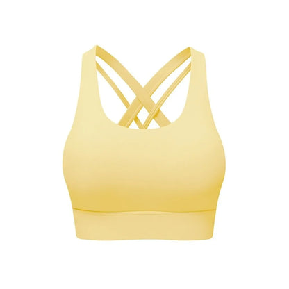 Comfortable Active Wear Yoga Sports Bra Fixed Cup Tank Tops Fitness Underwear Seamless Sweat Absorbing Women Workout Bra Lady