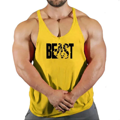 Mens Gyms Stringer Tank Top Fitness Vest Bodybuilding Clothing Muscle Tanks Singlet Cotton Workout Sleeveless Shirt