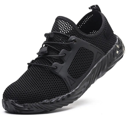 Mens Mesh Work Sneakers Lightweight Steel Toe Work Boots Indestructible Safety Shoes Breathable Construction Work Boot Footwear