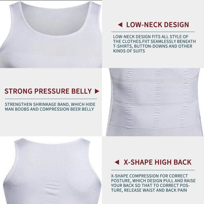 Mens Shirt Slimming Body Shaper Vest Workout Tank Tops Abs Abdomen Undershirts Tank Top Shapewear Thermal Compression Shirt
