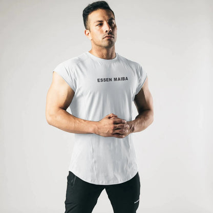 Mens Sleeveless Muscle Shirts for Men Workout Athletic Gym Fitness Training Bodybuilding Cotton Breathable Tank Tops Tee