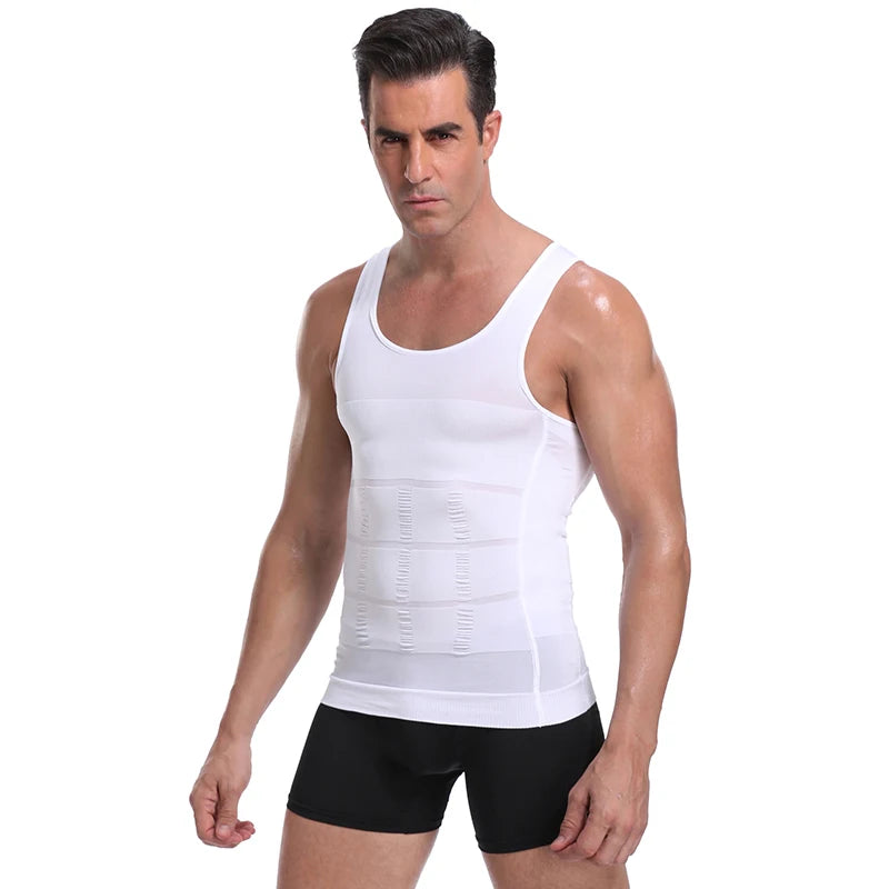 Mens Shirt Slimming Body Shaper Vest Workout Tank Tops Abs Abdomen Undershirts Tank Top Shapewear Thermal Compression Shirt