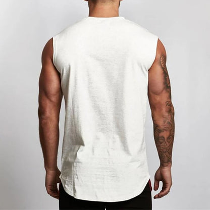 Cotton Gym Clothing Mens Workout Sleeveless Shirt Bodybuilding Tank Top Fitness Sportswear Mens Vests Muscle Singlets Tanktop