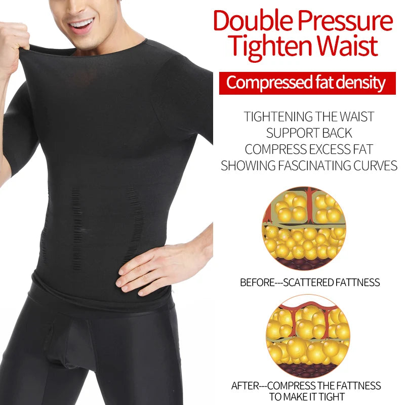 Mens Shirt Slimming Body Shaper Vest Workout Tank Tops Abs Abdomen Undershirts Tank Top Shapewear Thermal Compression Shirt