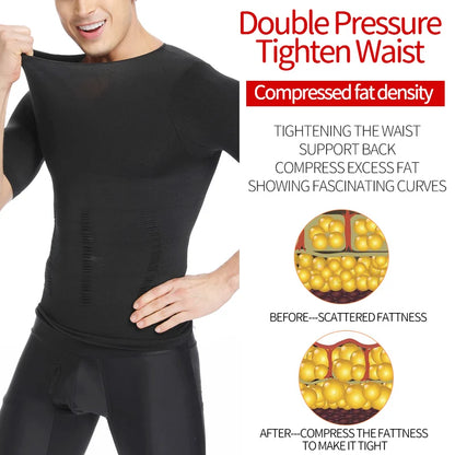 Mens Shirt Slimming Body Shaper Vest Workout Tank Tops Abs Abdomen Undershirts Tank Top Shapewear Thermal Compression Shirt
