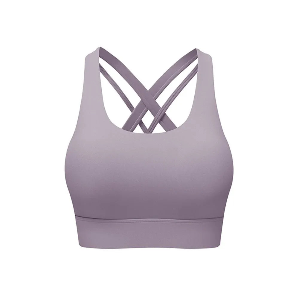 Comfortable Active Wear Yoga Sports Bra Fixed Cup Tank Tops Fitness Underwear Seamless Sweat Absorbing Women Workout Bra Lady