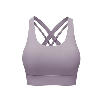 Comfortable Active Wear Yoga Sports Bra Fixed Cup Tank Tops Fitness Underwear Seamless Sweat Absorbing Women Workout Bra Lady