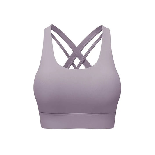 Comfortable Active Wear Yoga Sports Bra Fixed Cup Tank Tops Fitness Underwear Seamless Sweat Absorbing Women Workout Bra Lady