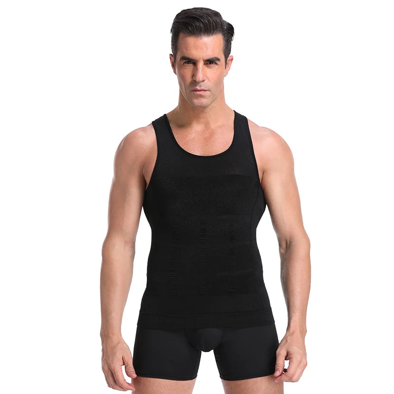 Mens Shirt Slimming Body Shaper Vest Workout Tank Tops Abs Abdomen Undershirts Tank Top Shapewear Thermal Compression Shirt
