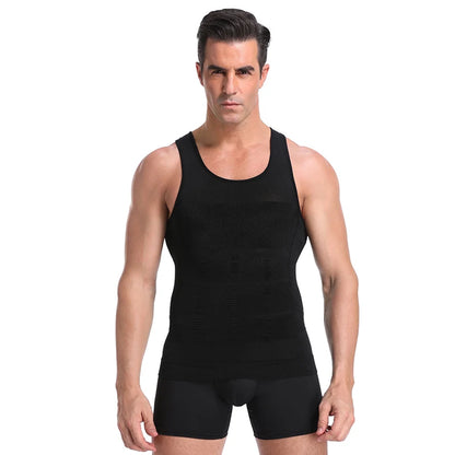 Mens Shirt Slimming Body Shaper Vest Workout Tank Tops Abs Abdomen Undershirts Tank Top Shapewear Thermal Compression Shirt