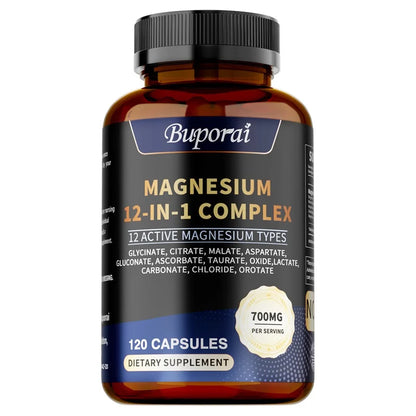 Magnesium Complex Capsules - Bone & Heart Health Supplement, Sleep Support,Muscle Relaxation,Stress & Anxiety Relief