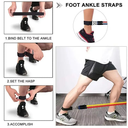 11pcs 100/150LB Resistance Bands Set, Portable Fitness Equipment,Strength Training Bands for Home Gym,Workout Excercise Band