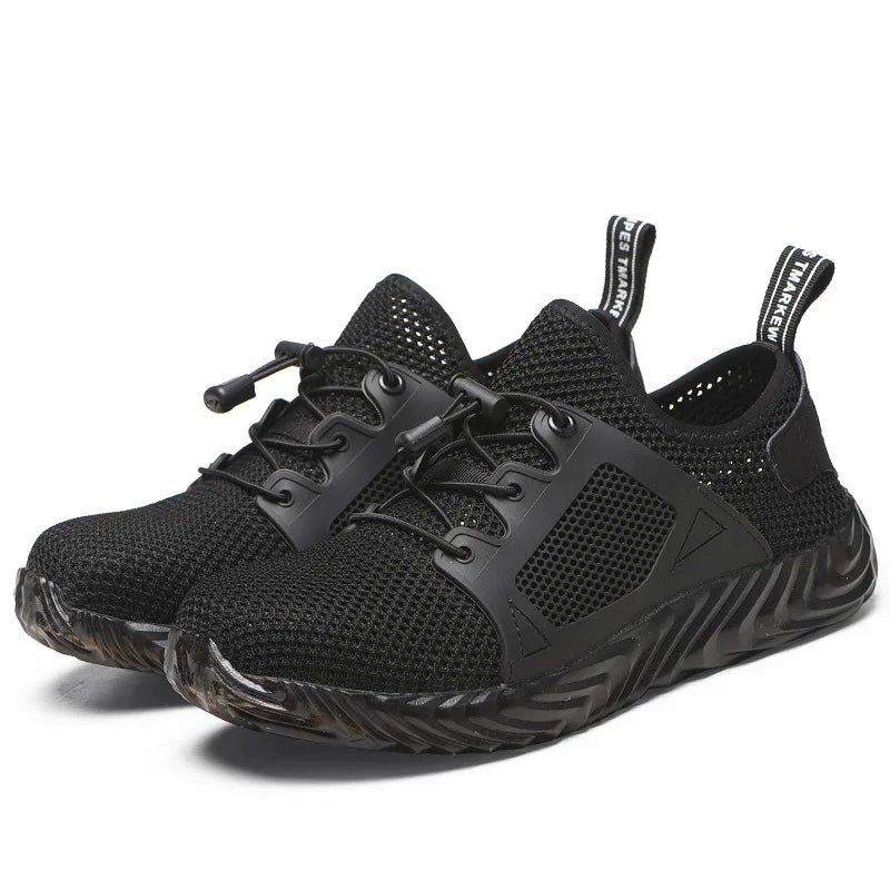 Mens Mesh Work Sneakers Lightweight Steel Toe Work Boots Indestructible Safety Shoes Breathable Construction Work Boot Footwear