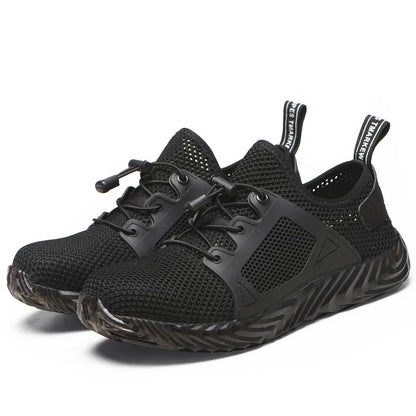 Mens Mesh Work Sneakers Lightweight Steel Toe Work Boots Indestructible Safety Shoes Breathable Construction Work Boot Footwear