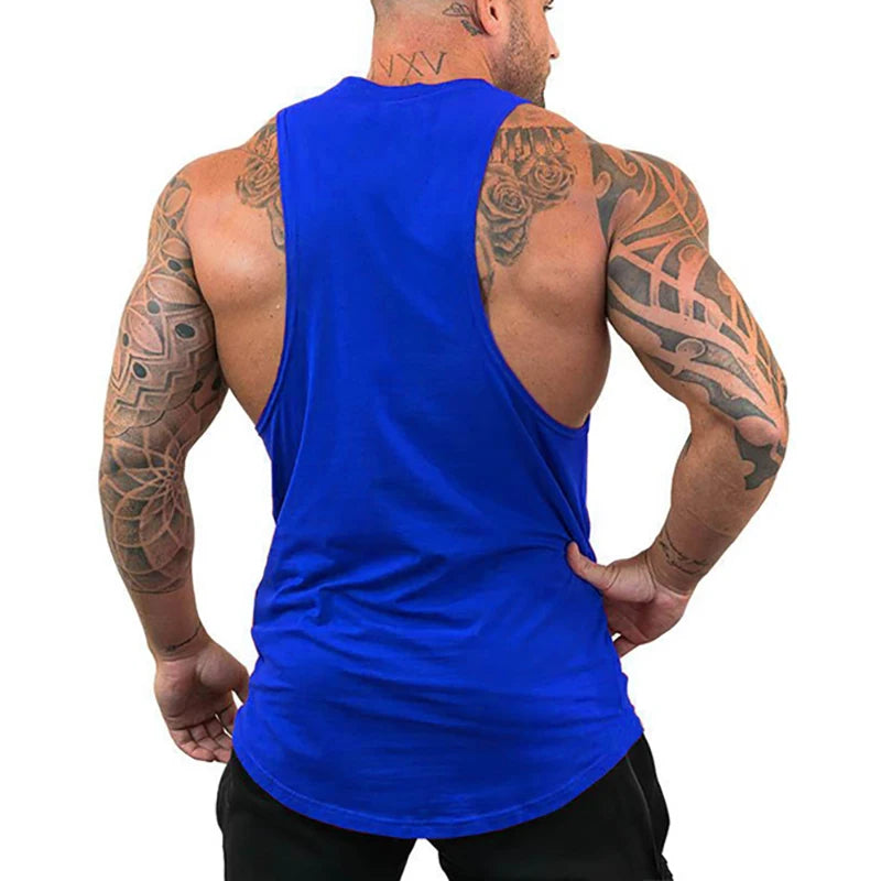 Mens Running Loose Vests Bodybuilding Muscle Tank Tops Gym Workout Fitness Sleeveless Shirts Summer Cotton Breathable Undershirt
